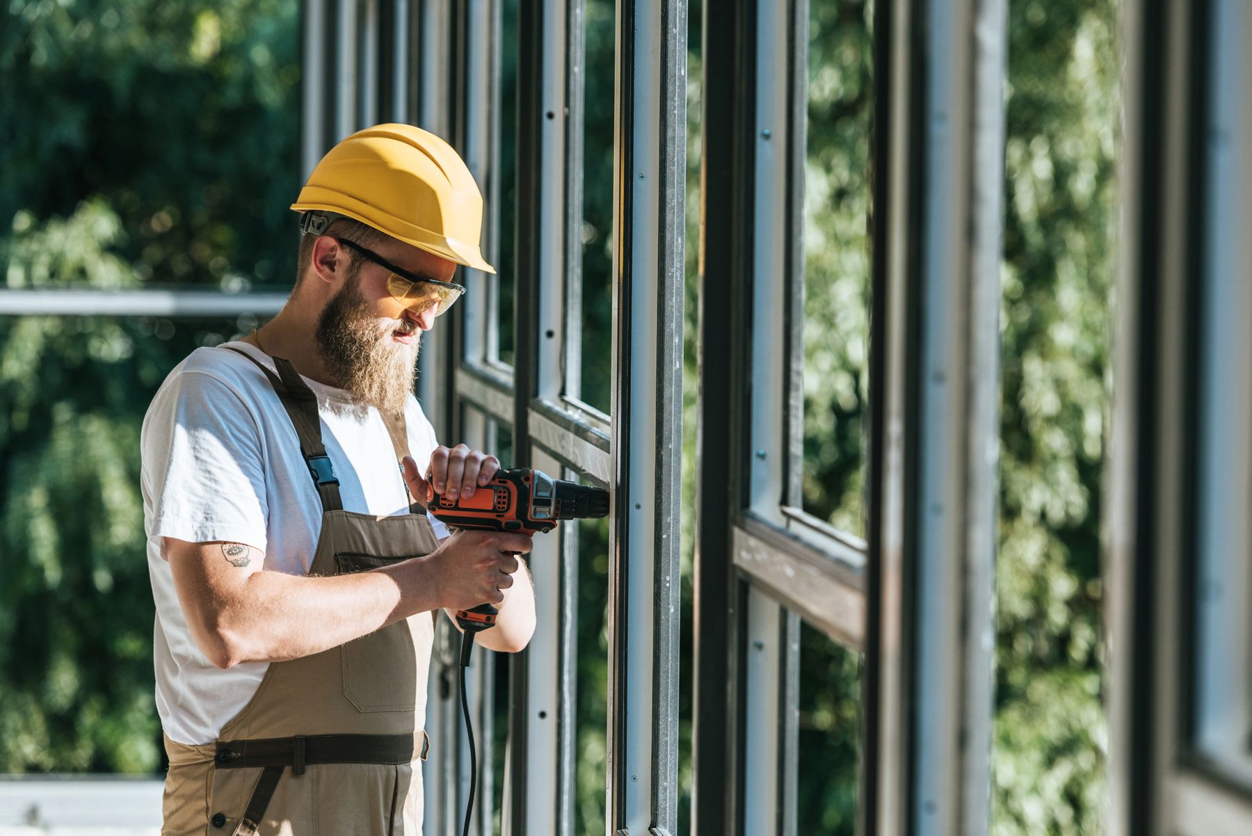 Installer working on a commercial project